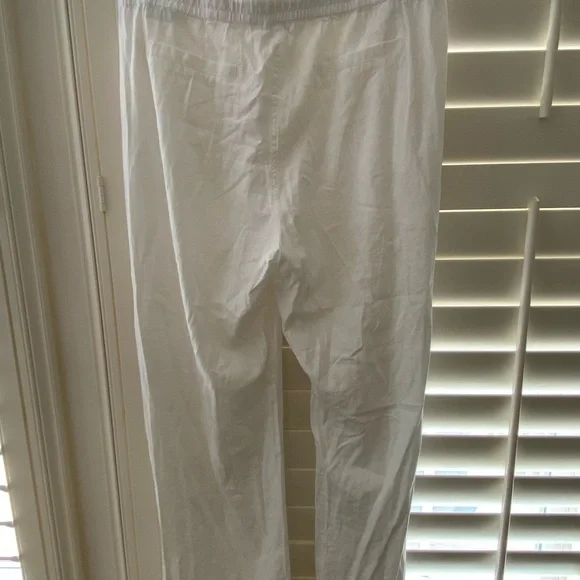 New York & Company Soho Womens Pants Size XL White Linen Blend Pull On NWT - Picture 2 of 3